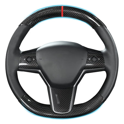 Tesla Carbon Fiber Steering Wheel Cover Custom Fit