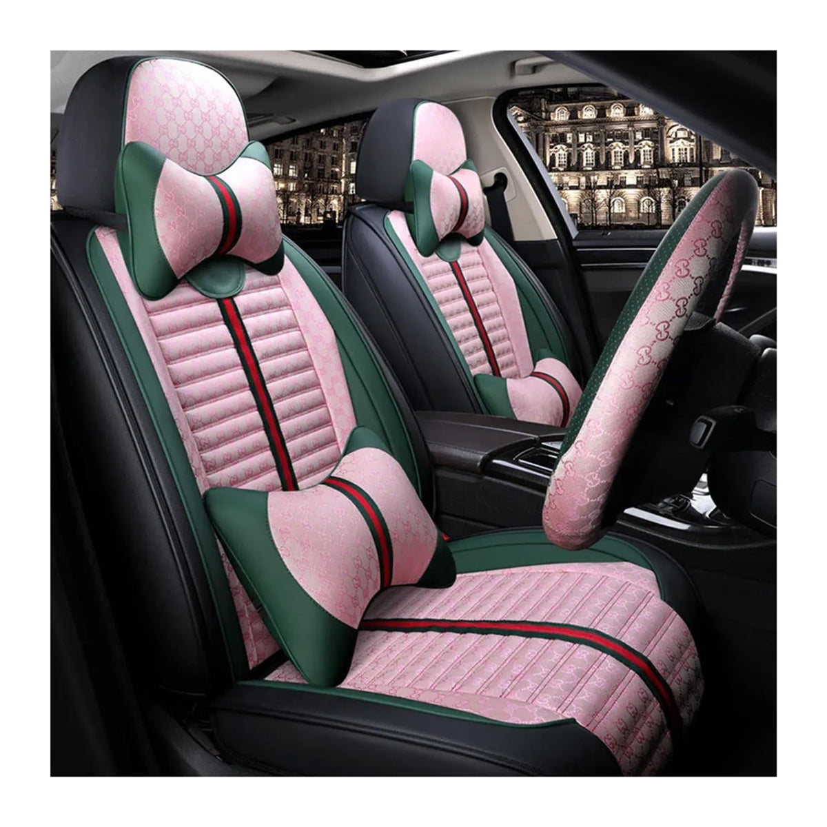 Full Set Leather Car Seat Covers with Comfort Pillows