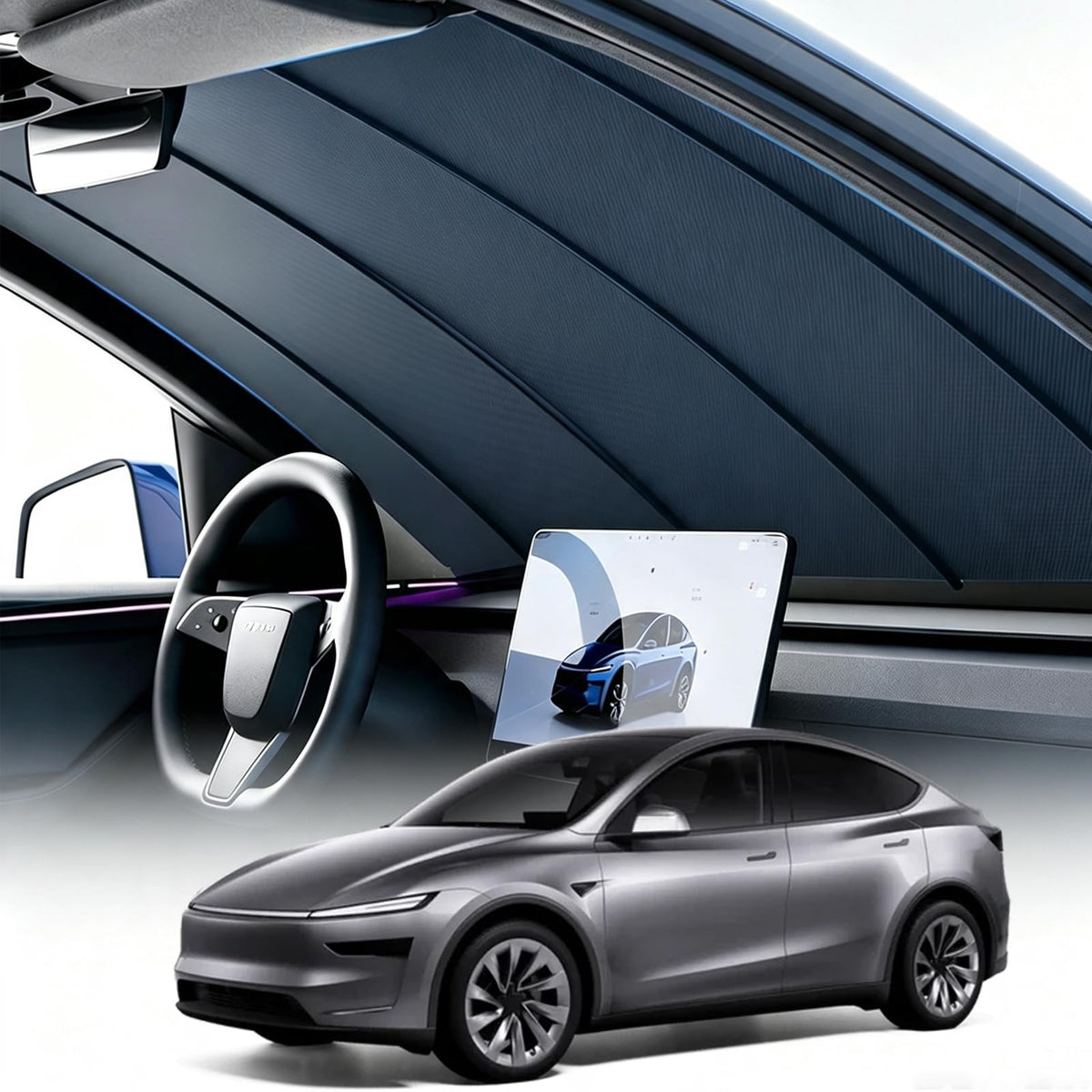 Model Y Automatic Windshield Sun Shade One Touch