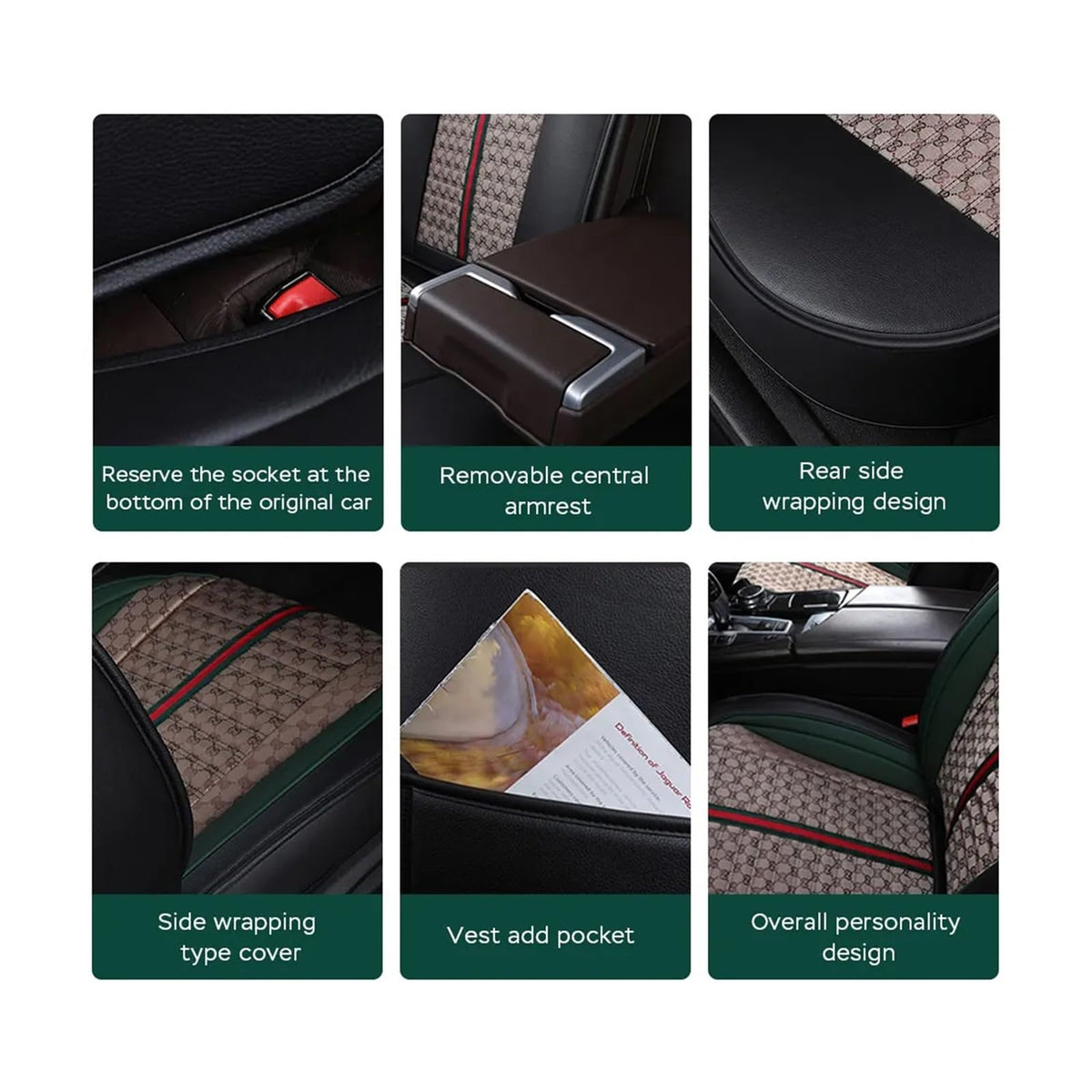 Full Set Leather Car Seat Covers with Comfort Pillows