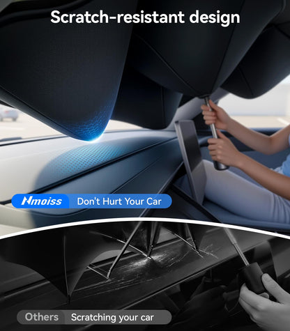 Nmoiss True Dual Layer Air Cooled Windshield Sun Shade Umbrella - [Drive to Superior Coolness & Comfort] Block 99% UV Sun Rays & Heat Damage Keep Cool and Protect Interior