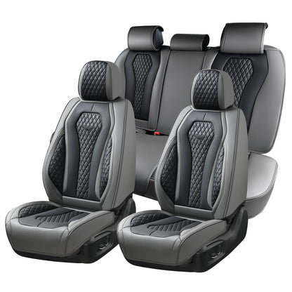 Coverado Seat Covers, Car Seat Covers Full Set, Leather Car Seat Cover, Car Seat Covers Front Seats Back Seat Cover Seat Protector Universal Fit Most Cars