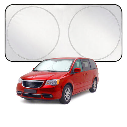 EzyShade Windshield Sun Shade with Shield-X Reflective Technology. See Vehicle Size-Chart. Foldable Car Sunshade for Front Windshield Window Car SUV Van Truck. Sun Visor Heat Shield