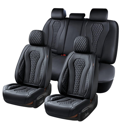 Coverado Seat Covers, Car Seat Covers Full Set, Leather Car Seat Cover, Car Seat Covers Front Seats Back Seat Cover Seat Protector Universal Fit Most Cars
