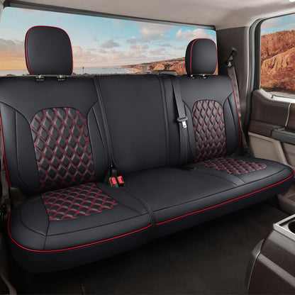 Huidasource Fit for Silverado Sierra Seat Cover, Thickened Split Nappa Leather Truck Seat Covers