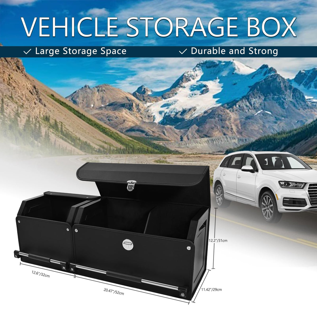 Leather Car Trunk Organizer SUV Trunk Organizer Car Trunk Storage Organizer