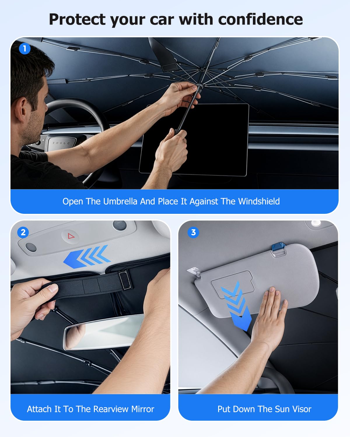[2026 Upgraded] Weektic Custom Windshield Sun Shade Umbrella Ft