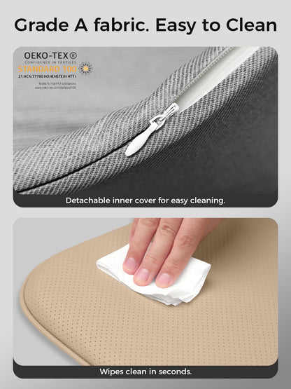 zenzenlife Car Seat Cushion – Breathable Nappa-Style Microfiber Leather & Premium Memory Foam, Non-Slip Seat Pad for Car/SUV/Truck/Office Chair,Lower Back & Hip Support