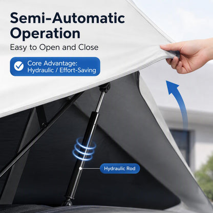 Car Sun Shade Umbrella Tent, UPF 30+ Waterproof Car Canopy Awning Cover, Wind Resistant Anti-Theft Car Protective Tent with Hydraulic Assist for Sun Rain Dust Protection