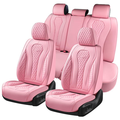 Coverado Seat Covers, Car Seat Covers Full Set, Leather Car Seat Cover, Car Seat Covers Front Seats Back Seat Cover Seat Protector Universal Fit Most Cars
