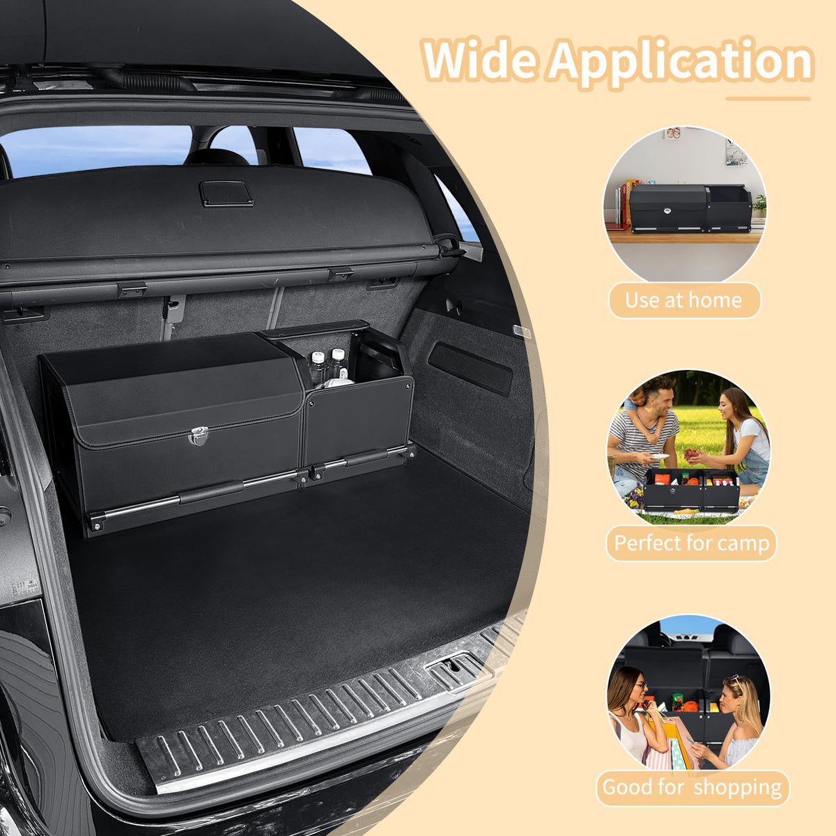 Leather Car Trunk Organizer SUV Trunk Organizer Car Trunk Storage Organizer