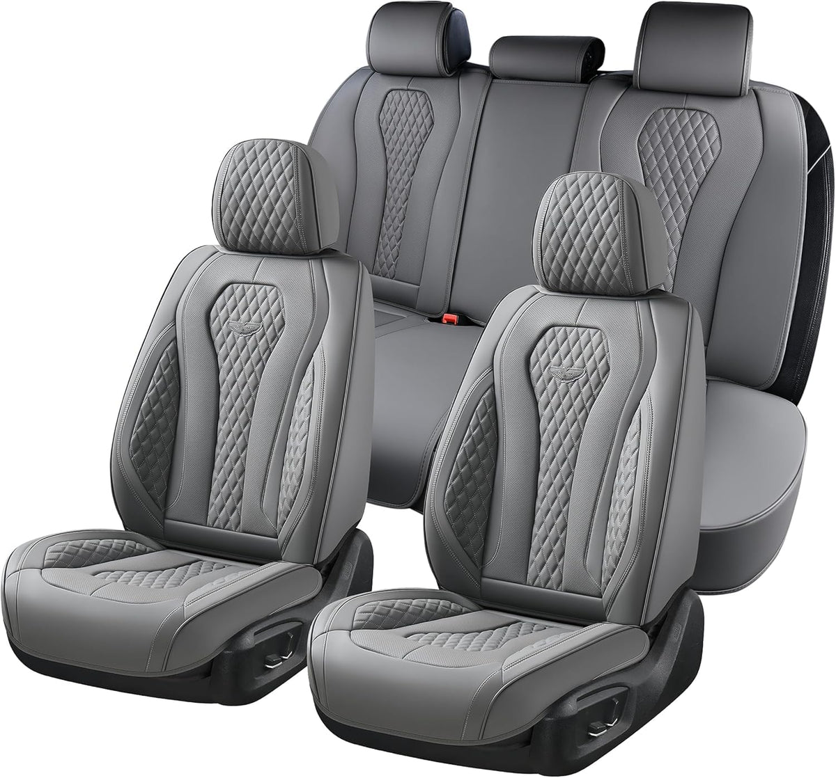 Coverado Seat Covers, Car Seat Covers Full Set, Leather Car Seat Cover, Car Seat Covers Front Seats Back Seat Cover Seat Protector Universal Fit Most Cars