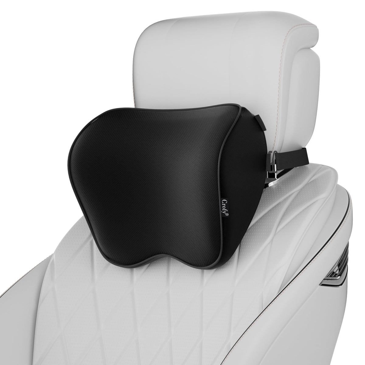 Crofy 2-Pack Car Neck Pillow, Headrest Pillow with Adjustable Strap
