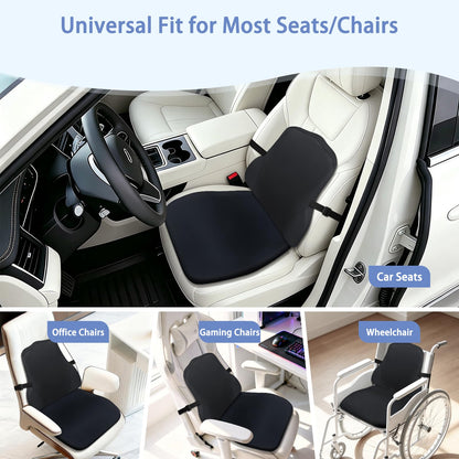 Car Seat Cushion with Lumbar Support 2 Piece Set