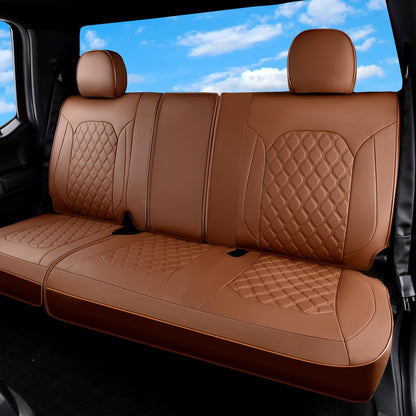 Huidasource Fit for Silverado Sierra Seat Cover, Thickened Split Nappa Leather Truck Seat Covers