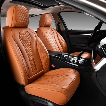 Coverado Seat Covers, Car Seat Covers Full Set, Leather Car Seat Cover, Car Seat Covers Front Seats Back Seat Cover Seat Protector Universal Fit Most Cars