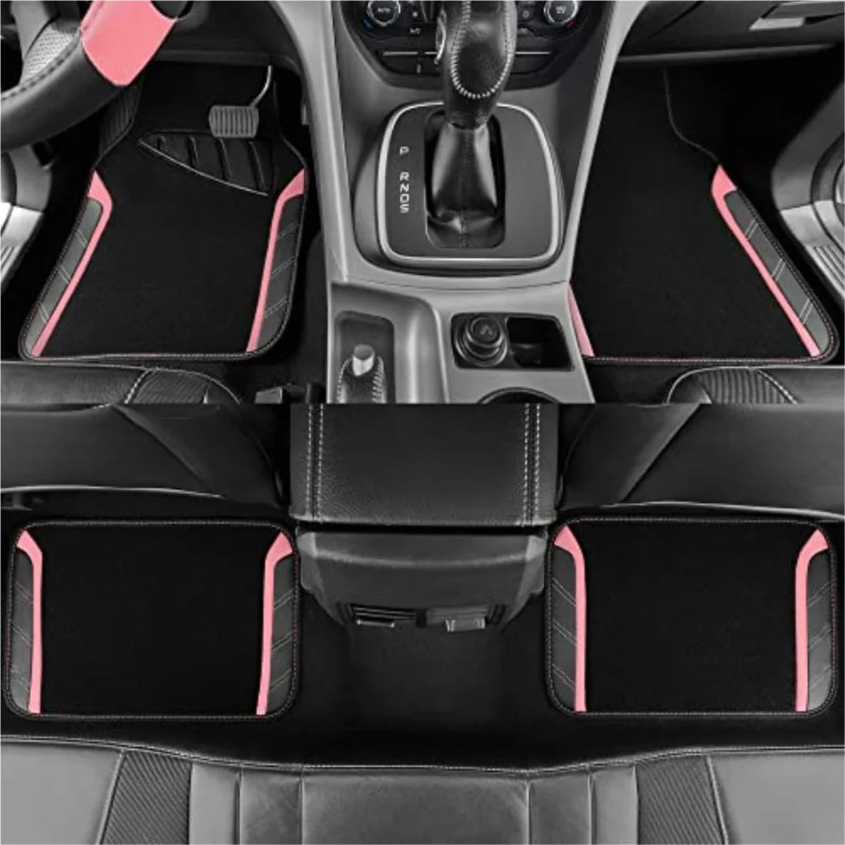 Microfiber Steering Wheel Cover & Car Floor Mats Combo