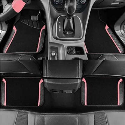 Microfiber Steering Wheel Cover & Car Floor Mats Combo