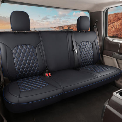 Huidasource Fit for Silverado Sierra Seat Cover, Thickened Split Nappa Leather Truck Seat Covers