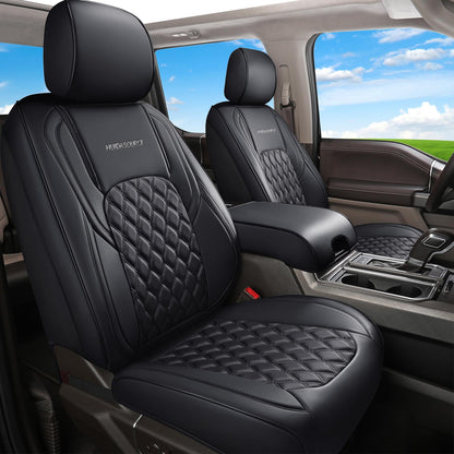 Huidasource Fit for Silverado Sierra Seat Cover, Thickened Split Nappa Leather Truck Seat Covers