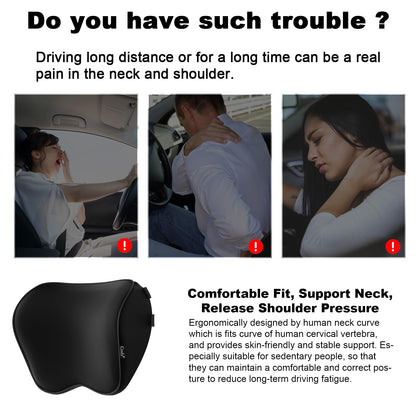 Crofy 2-Pack Car Neck Pillow, Headrest Pillow with Adjustable Strap