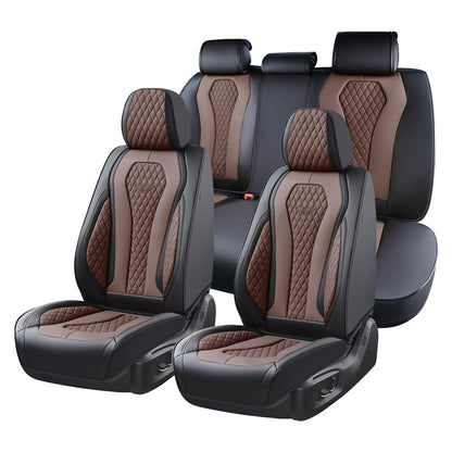 Coverado Seat Covers, Car Seat Covers Full Set, Leather Car Seat Cover, Car Seat Covers Front Seats Back Seat Cover Seat Protector Universal Fit Most Cars
