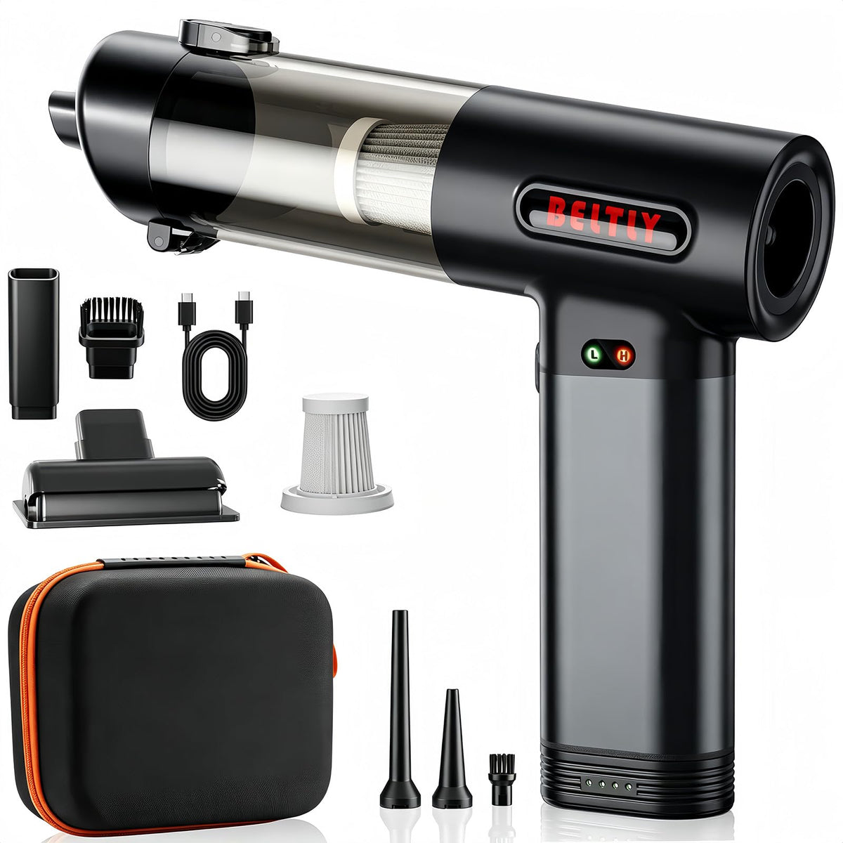 BELTLY FT55 Portable Car Vacuum with Removable Battery 19kPa Suction Power