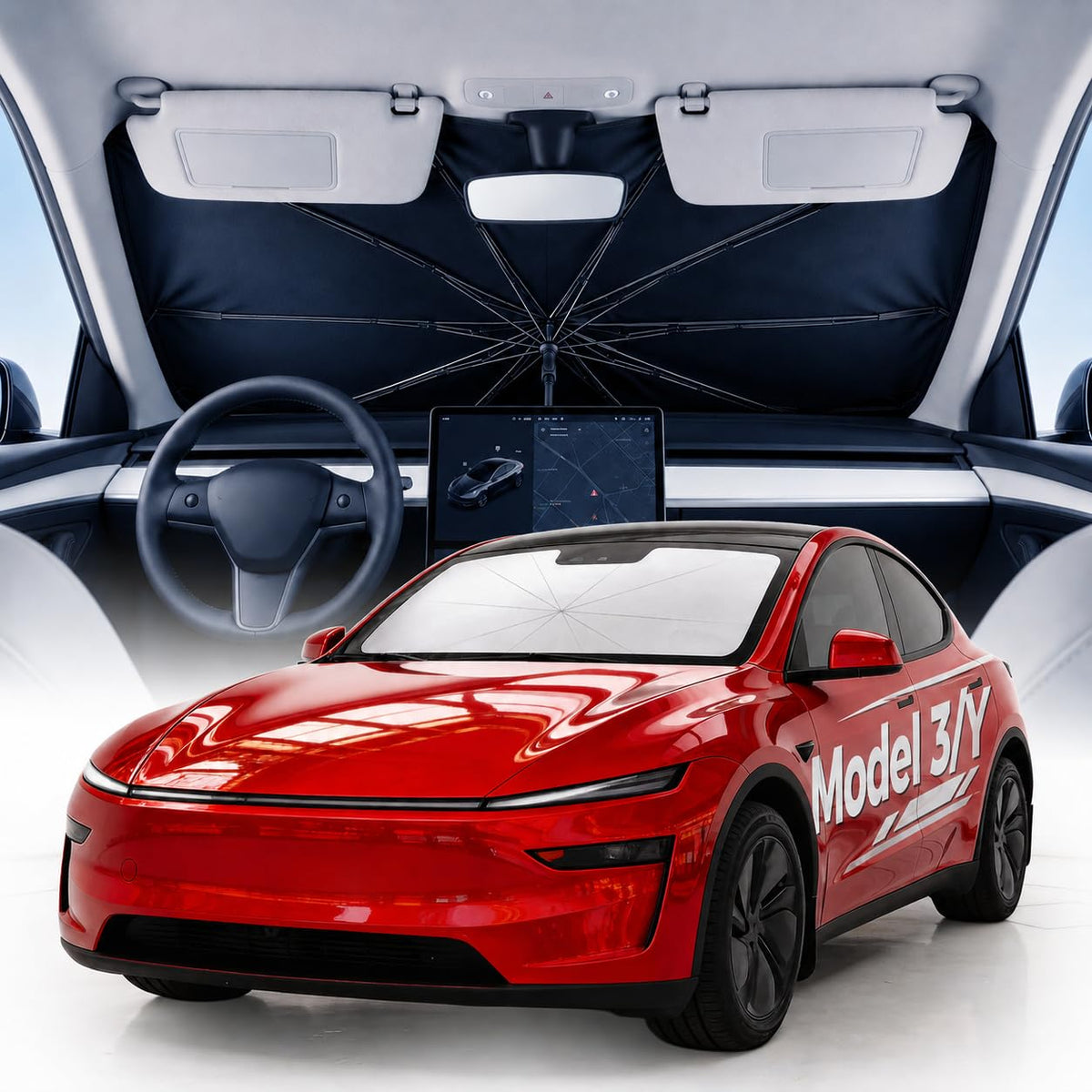 [2026 Upgraded] Weektic Custom Windshield Sun Shade Umbrella Ft