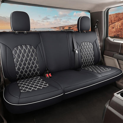 Huidasource Fit for Silverado Sierra Seat Cover, Thickened Split Nappa Leather Truck Seat Covers