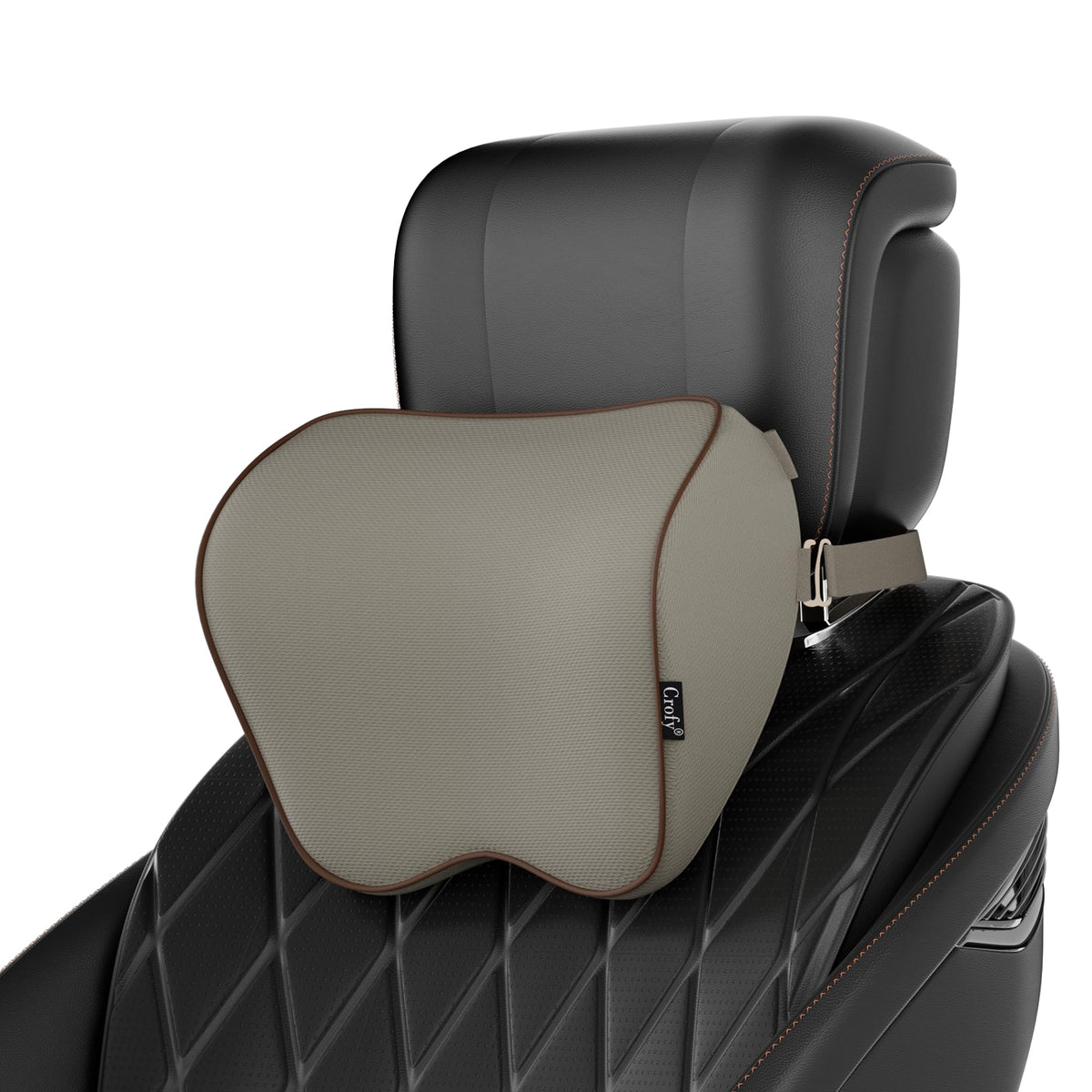 Crofy 2-Pack Car Neck Pillow, Headrest Pillow with Adjustable Strap