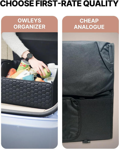 Owleys Car Trunk Organizer for SUV, Lid, PU Leather, 40L or 50L
