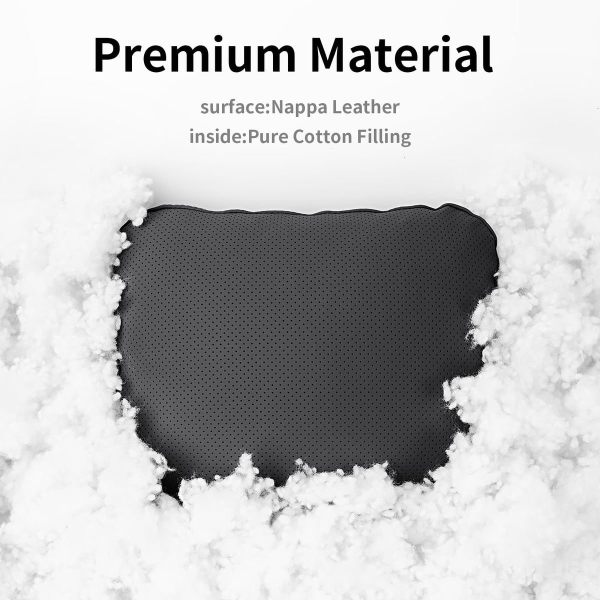 Quintor Genuine Nappa Leather Neck Pillow for Tesla Model Y/3/X/S, Car Seat Headrest Cushion 2-Pack, True Height & Thickness Adjustable, with Luxury Gift Box