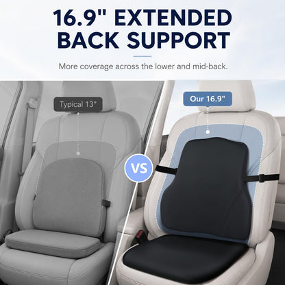 Car Seat Cushion with Lumbar Support 2 Piece Set