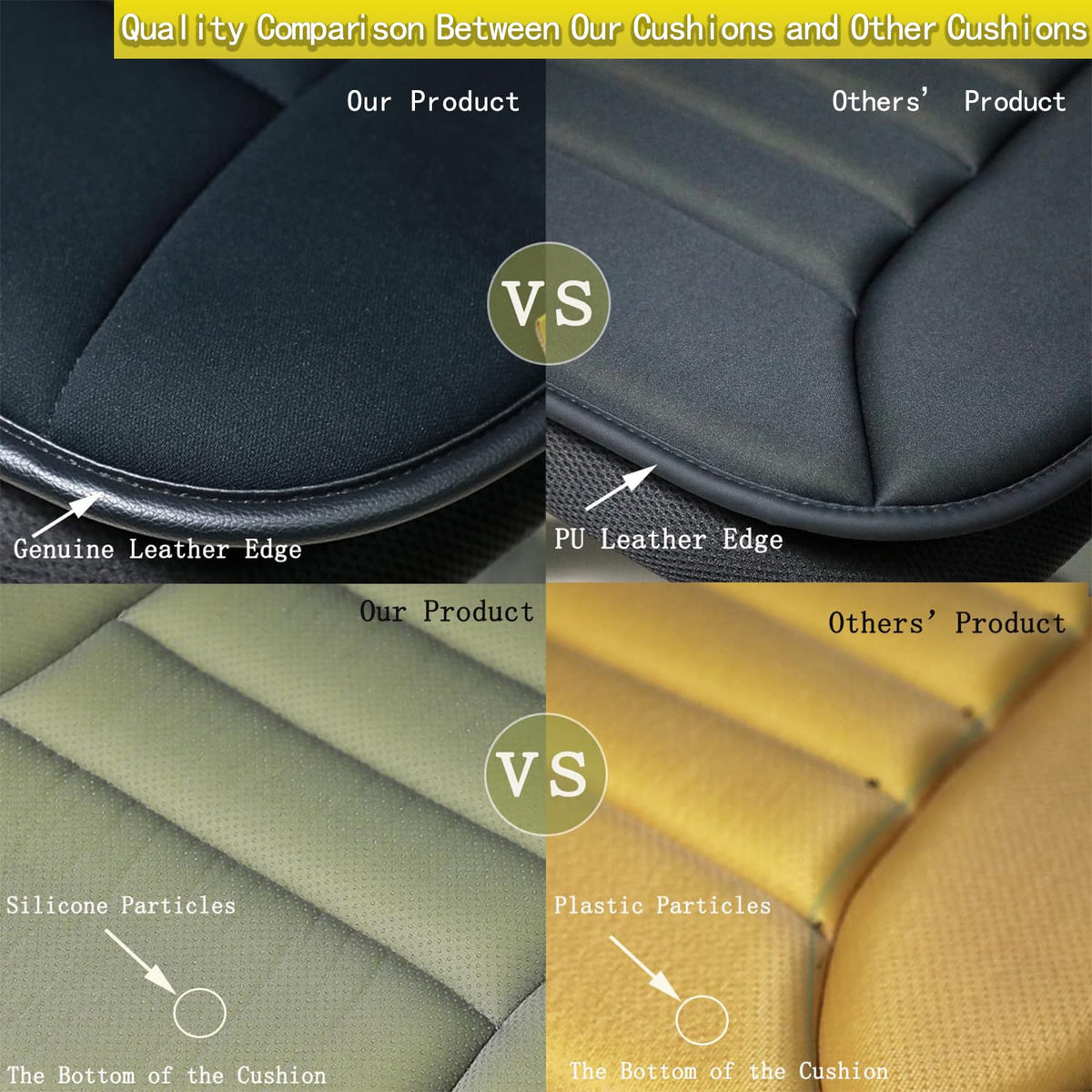 RaoRanDang Car Seat Cushion Pad for Home Use Car Driver Seat Office Chair Memory Foam Seat Cushion
