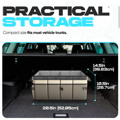 FORTEM Trunk Organizer - Foldable Car Organizer & Storage for SUVs & Trucks