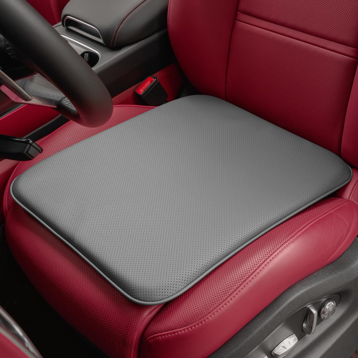 zenzenlife Car Seat Cushion – Breathable Nappa-Style Microfiber Leather & Premium Memory Foam, Non-Slip Seat Pad for Car/SUV/Truck/Office Chair,Lower Back & Hip Support