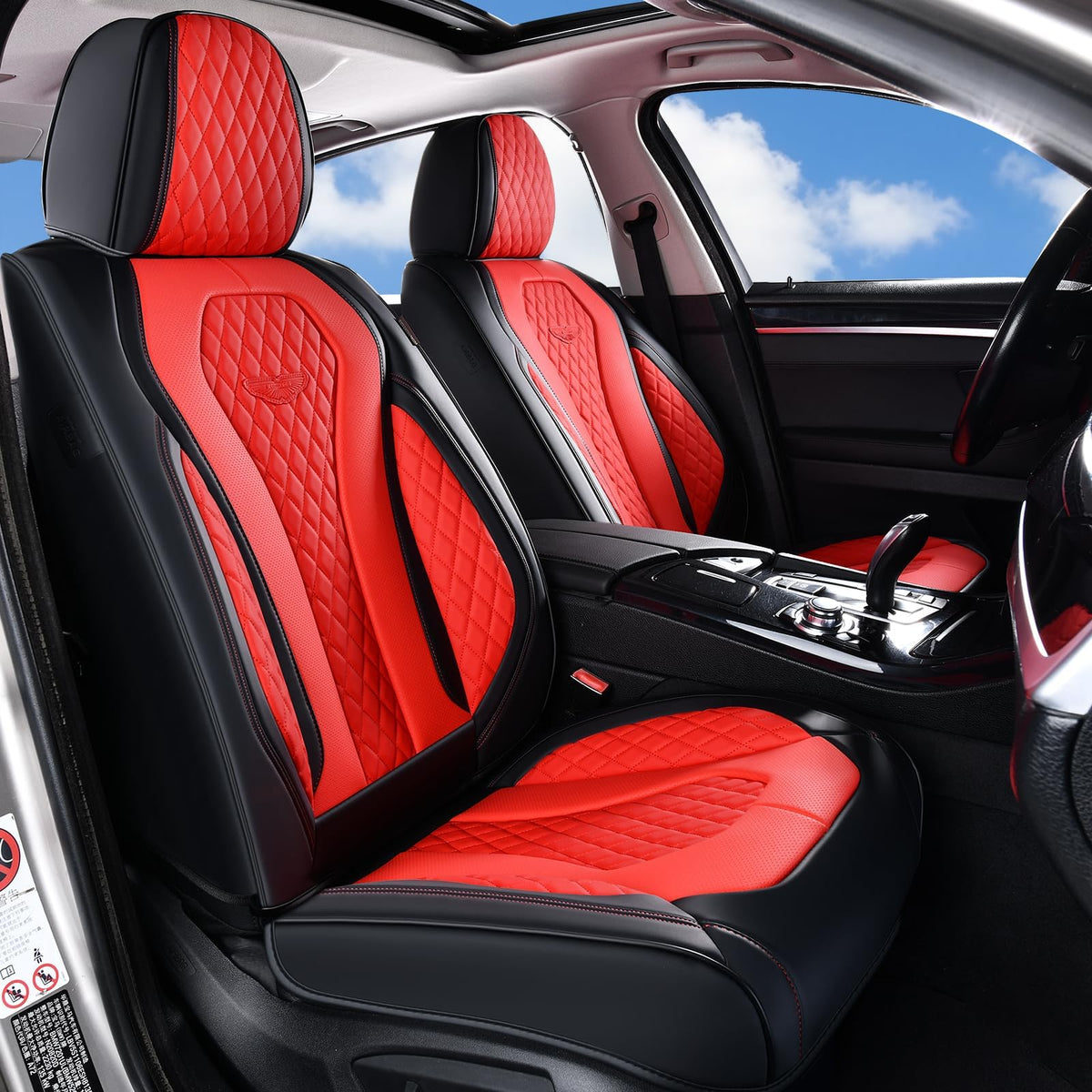 Coverado Seat Covers, Car Seat Covers Full Set, Leather Car Seat Cover, Car Seat Covers Front Seats Back Seat Cover Seat Protector Universal Fit Most Cars