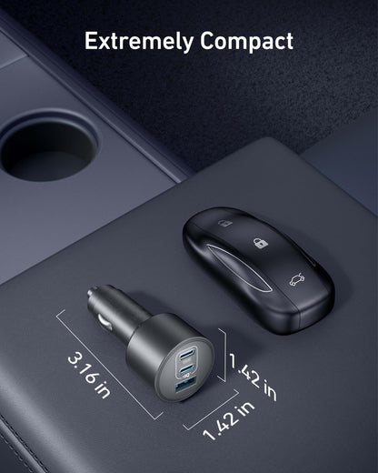 Anker 167.5W Max 3-Port Ultra-Compact USB C Fast Charging Car Charger