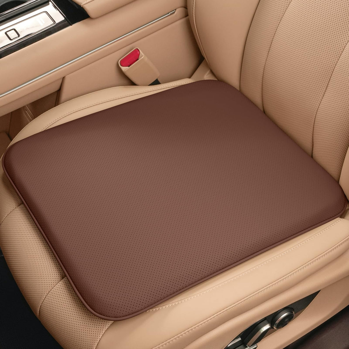 zenzenlife Car Seat Cushion – Breathable Nappa-Style Microfiber Leather & Premium Memory Foam, Non-Slip Seat Pad for Car/SUV/Truck/Office Chair,Lower Back & Hip Support