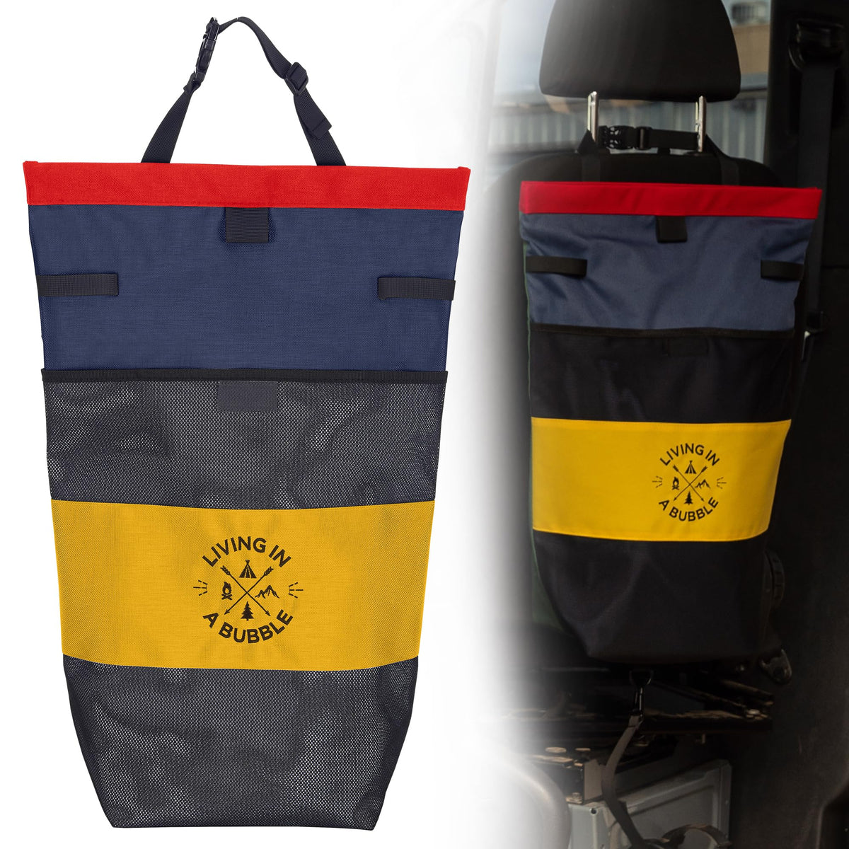 Living in a Bubble Premium Seat Back Organizer Storage for Campervans and Cars