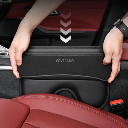 Coverado Universal Car Seat Gap Filler Organizer, Premium Suede Leather Car Seat Side Gap Filler, Seat Gap Storage Box for SUV Truck, Car Interior Accessories