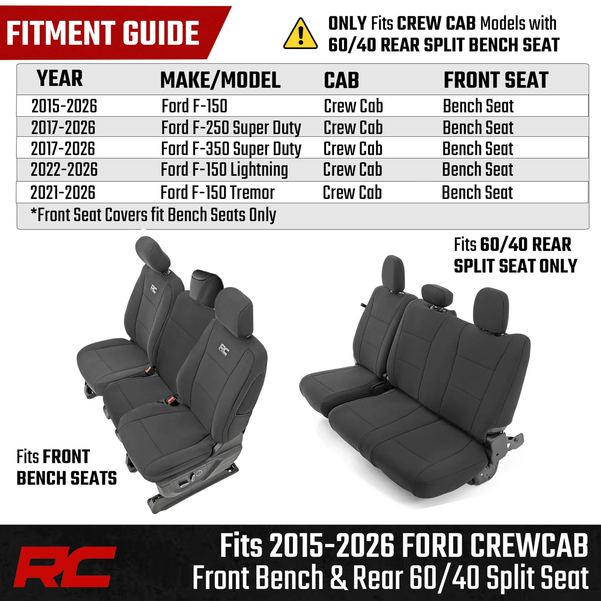 Rough Country Neoprene Seat Covers