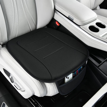 KAYI Car Seat Cushion, Comfort Memory Foam Car Cushions for Driving, Breathable Leather Surface with Anti Slip Rubber Bottom, Seat Cushion for Car and Office Chair