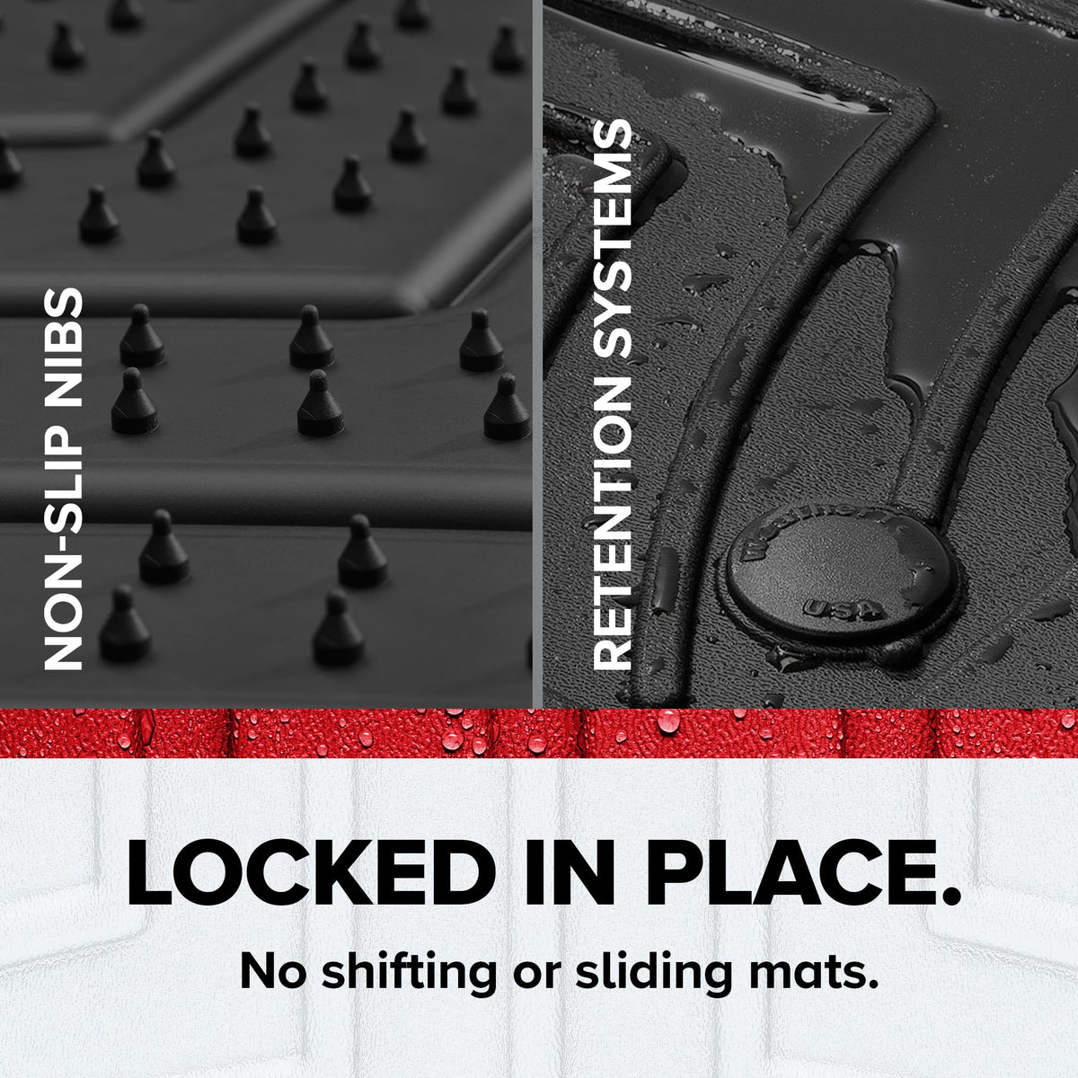 WeatherTech FloorLiner HP Custom Fit Floor Mats for Dodge Ram Truck 2500/3500, Ram 2500/3500-1st & 2nd Row (461545-1-2IM), Grey