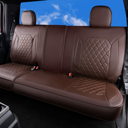 Huidasource Fit for Silverado Sierra Seat Cover, Thickened Split Nappa Leather Truck Seat Covers