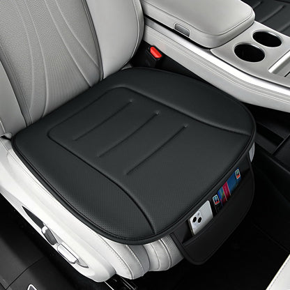 KAYI Car Seat Cushion, Comfort Memory Foam Car Cushions for Driving, Breathable Leather Surface with Anti Slip Rubber Bottom, Seat Cushion for Car and Office Chair