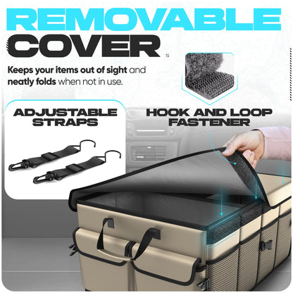 FORTEM Trunk Organizer - Foldable Car Organizer & Storage for SUVs & Trucks