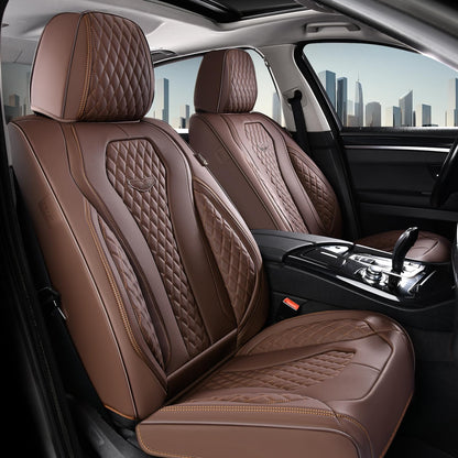 Coverado Seat Covers, Car Seat Covers Full Set, Leather Car Seat Cover, Car Seat Covers Front Seats Back Seat Cover Seat Protector Universal Fit Most Cars