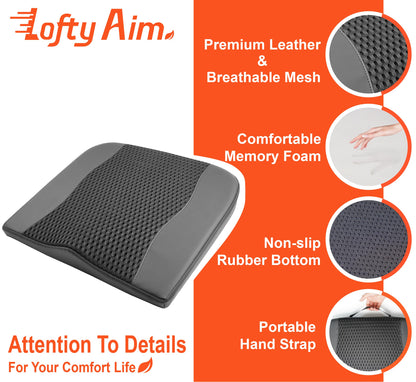 Lofty Aim Car Seat Cushion, Comfort Memory Foam Car Cushions for Driving - Sciatica & Lower Back Pain Relief, Seat Cushion for Car Seat Driver, Office Chair, Wheelchair