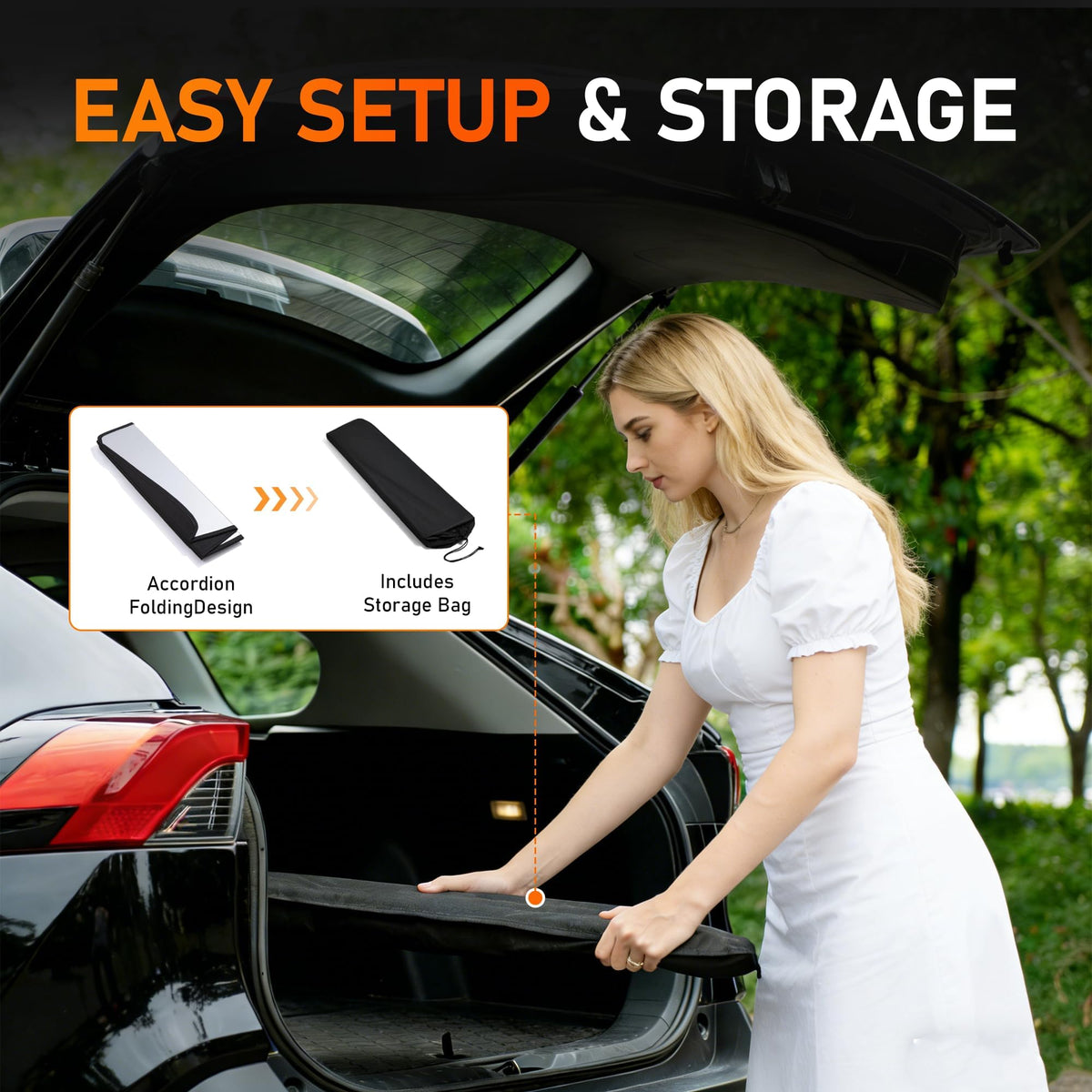Windshield Sun Shade for Lexus RX - Triple Laminate Front Window Sunshade - Accordion Folding Design with Storage Bag